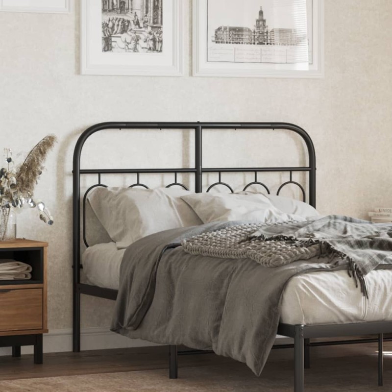 vidaXL Kopfteil Metall Schwarz 120 cm