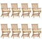 vidaXL Gartenstühle mit Cremeweißen Kissen 8 Stk. Massivholz Teak vidaXL Gartenstühle mit Cremeweißen Kissen 8 Stk. Massivholz Teak