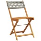 vidaXL 3-tlg. Bistro-Set Grau Poly Rattan und Massivholz vidaXL 3-tlg. Bistro-Set Grau Poly Rattan und Massivholz