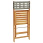 vidaXL 3-tlg. Bistro-Set Grau Poly Rattan und Massivholz vidaXL 3-tlg. Bistro-Set Grau Poly Rattan und Massivholz