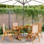 vidaXL Gartenstühle Verstellbar 4 Stk. Beige Stoff und Massivholz vidaXL Gartenstühle Verstellbar 4 Stk. Beige Stoff und Massivholz