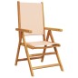 vidaXL Gartenstühle Verstellbar 4 Stk. Beige Stoff und Massivholz vidaXL Gartenstühle Verstellbar 4 Stk. Beige Stoff und Massivholz