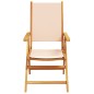 vidaXL Gartenstühle Verstellbar 4 Stk. Beige Stoff und Massivholz vidaXL Gartenstühle Verstellbar 4 Stk. Beige Stoff und Massivholz