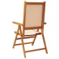 vidaXL Gartenstühle Verstellbar 4 Stk. Beige Stoff und Massivholz vidaXL Gartenstühle Verstellbar 4 Stk. Beige Stoff und Massivholz