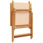 vidaXL Gartenstühle Verstellbar 4 Stk. Beige Stoff und Massivholz vidaXL Gartenstühle Verstellbar 4 Stk. Beige Stoff und Massivholz