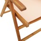 vidaXL Gartenstühle Verstellbar 4 Stk. Beige Stoff und Massivholz vidaXL Gartenstühle Verstellbar 4 Stk. Beige Stoff und Massivholz