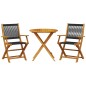 vidaXL 3-tlg. Bistro-Set Schwarz Polypropylen und Massivholz vidaXL 3-tlg. Bistro-Set Schwarz Polypropylen und Massivholz
