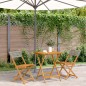 vidaXL 3-tlg. Bistro-Set Grau Poly Rattan und Massivholz vidaXL 3-tlg. Bistro-Set Grau Poly Rattan und Massivholz