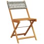 vidaXL 3-tlg. Bistro-Set Grau Poly Rattan und Massivholz vidaXL 3-tlg. Bistro-Set Grau Poly Rattan und Massivholz