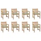 vidaXL Gartenstühle 8 Stk. mit Blattmuster-Kissen Massivholz Teak vidaXL Gartenstühle 8 Stk. mit Blattmuster-Kissen Massivholz Teak