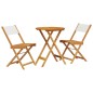 vidaXL 3-tlg. Bistro-Set Cremeweiß Stoff und Massivholz vidaXL 3-tlg. Bistro-Set Cremeweiß Stoff und Massivholz