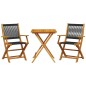 vidaXL 3-tlg. Bistro-Set Schwarz Polypropylen und Massivholz vidaXL 3-tlg. Bistro-Set Schwarz Polypropylen und Massivholz