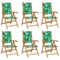 vidaXL Gartenstühle Verstellbar 6 Stk. Grün Stoff und Massivholz vidaXL Gartenstühle Verstellbar 6 Stk. Grün Stoff und Massivholz