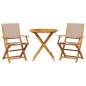 vidaXL 3-tlg. Bistro-Set Taupe Stoff und Massivholz vidaXL 3-tlg. Bistro-Set Taupe Stoff und Massivholz