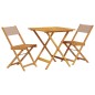 vidaXL 3-tlg. Bistro-Set Taupe Stoff und Massivholz vidaXL 3-tlg. Bistro-Set Taupe Stoff und Massivholz