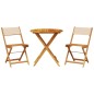 vidaXL 3-tlg. Bistro-Set Beige Stoff und Massivholz vidaXL 3-tlg. Bistro-Set Beige Stoff und Massivholz