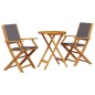 vidaXL 3-tlg. Bistro-Set Anthrazit Stoff und Massivholz vidaXL 3-tlg. Bistro-Set Anthrazit Stoff und Massivholz