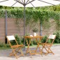 vidaXL 3-tlg. Bistro-Set Cremeweiß Stoff und Massivholz vidaXL 3-tlg. Bistro-Set Cremeweiß Stoff und Massivholz