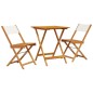 vidaXL 3-tlg. Bistro-Set Cremeweiß Stoff und Massivholz vidaXL 3-tlg. Bistro-Set Cremeweiß Stoff und Massivholz