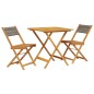vidaXL 3-tlg. Bistro-Set Grau Polypropylen und Massivholz vidaXL 3-tlg. Bistro-Set Grau Polypropylen und Massivholz