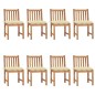 Gartenstühle 8 Stk. mit Kissen Massivholz Teak Gartenstühle 8 Stk. mit Kissen Massivholz Teak