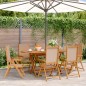 vidaXL Gartenstühle Verstellbar 6 Stk. Taupe Stoff und Massivholz vidaXL Gartenstühle Verstellbar 6 Stk. Taupe Stoff und Massivholz