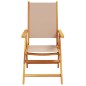 vidaXL Gartenstühle Verstellbar 6 Stk. Taupe Stoff und Massivholz vidaXL Gartenstühle Verstellbar 6 Stk. Taupe Stoff und Massivholz