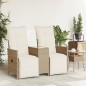 vidaXL Gartensofa 2-Sitzer Verstellbar mit Tisch Beige Poly Rattan vidaXL Gartensofa 2-Sitzer Verstellbar mit Tisch Beige Poly Rattan