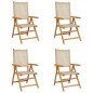 vidaXL Gartenstuhl Verstellbar 4 Stk. Beige Poly Rattan Massivholz vidaXL Gartenstuhl Verstellbar 4 Stk. Beige Poly Rattan Massivholz