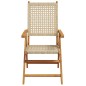 vidaXL Gartenstuhl Verstellbar 4 Stk. Beige Poly Rattan Massivholz vidaXL Gartenstuhl Verstellbar 4 Stk. Beige Poly Rattan Massivholz