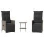 vidaXL 3-tlg. Bistro-Set mit Kissen Grau Poly Rattan vidaXL 3-tlg. Bistro-Set mit Kissen Grau Poly Rattan