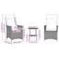 vidaXL 3-tlg. Bistro-Set mit Kissen Grau Poly Rattan vidaXL 3-tlg. Bistro-Set mit Kissen Grau Poly Rattan