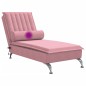 vidaXL Massage-Chaiselongue mit Nackenrolle Rosa Samt vidaXL Massage-Chaiselongue mit Nackenrolle Rosa Samt