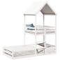 vidaXL Etagenbett mit Dach Weiß 80x200 cm Massivholz Kiefer vidaXL Etagenbett mit Dach Weiß 80x200 cm Massivholz Kiefer