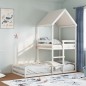 vidaXL Etagenbett mit Dach Weiß 80x200 cm Massivholz Kiefer vidaXL Etagenbett mit Dach Weiß 80x200 cm Massivholz Kiefer