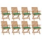 Klappbare Gartenstühle mit Kissen 8 Stk. Massivholz Teak Klappbare Gartenstühle mit Kissen 8 Stk. Massivholz Teak