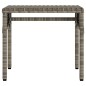 vidaXL Sonnenliegen 2 Stk. mit Dach und Tisch Grau Poly Rattan vidaXL Sonnenliegen 2 Stk. mit Dach und Tisch Grau Poly Rattan