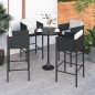 vidaXL Barhocker 4 Stk. mit Kissen Schwarz Poly Rattan vidaXL Barhocker 4 Stk. mit Kissen Schwarz Poly Rattan