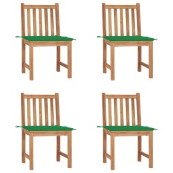 vidaXL Gartenstühle 4 Stk. mit Kissen Massivholz Teak 