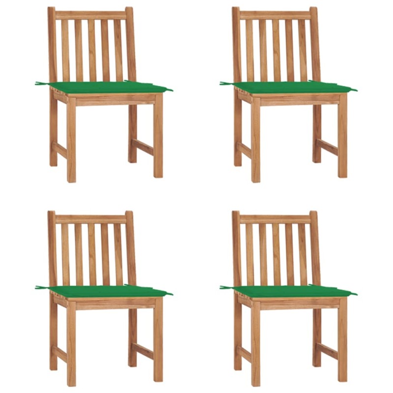 vidaXL Gartenstühle 4 Stk. mit Kissen Massivholz Teak vidaXL Gartenstühle 4 Stk. mit Kissen Massivholz Teak