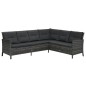 vidaXL 4-tlg. Garten-Lounge-Set mit Kissen Poly Rattan Grau vidaXL 4-tlg. Garten-Lounge-Set mit Kissen Poly Rattan Grau