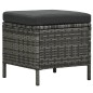 vidaXL 4-tlg. Garten-Lounge-Set mit Kissen Poly Rattan Grau vidaXL 4-tlg. Garten-Lounge-Set mit Kissen Poly Rattan Grau