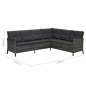 vidaXL 4-tlg. Garten-Lounge-Set mit Kissen Poly Rattan Grau vidaXL 4-tlg. Garten-Lounge-Set mit Kissen Poly Rattan Grau