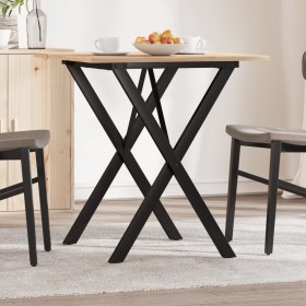 vidaXL Esstisch X-Gestell 70x70x75 cm Massivholz Kiefer und Gusseisen