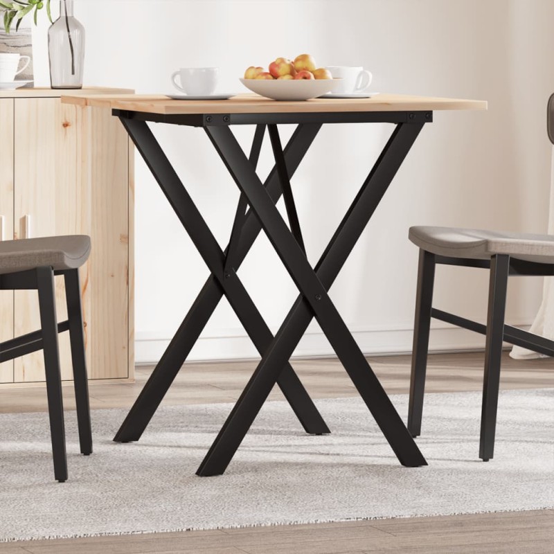 vidaXL Esstisch X-Gestell 70x70x75 cm Massivholz Kiefer und Gusseisen vidaXL Esstisch X-Gestell 70x70x75 cm Massivholz Kiefer und Gusseisen