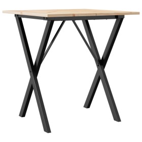 vidaXL Esstisch X-Gestell 70x70x75 cm Massivholz Kiefer und Gusseisen