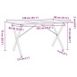 vidaXL Esstisch X-Gestell 140x80x75 cm Massivholz Kiefer und Gusseisen vidaXL Esstisch X-Gestell 140x80x75 cm Massivholz Kiefer und Gusseisen