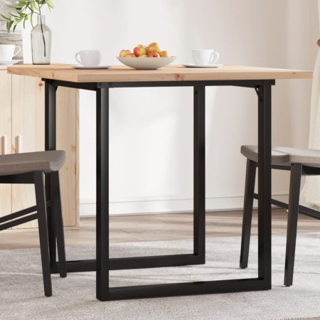 vidaXL Esstisch O-Gestell 90x90x75,5 Massivholz Kiefer und Gusseisen