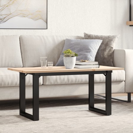 vidaXL Couchtisch O-Gestell 100x50x45 cm Massivholz Kiefer & Gusseisen