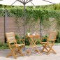 vidaXL 3-tlg. Bistro-Set Beige Polypropylen und Massivholz vidaXL 3-tlg. Bistro-Set Beige Polypropylen und Massivholz